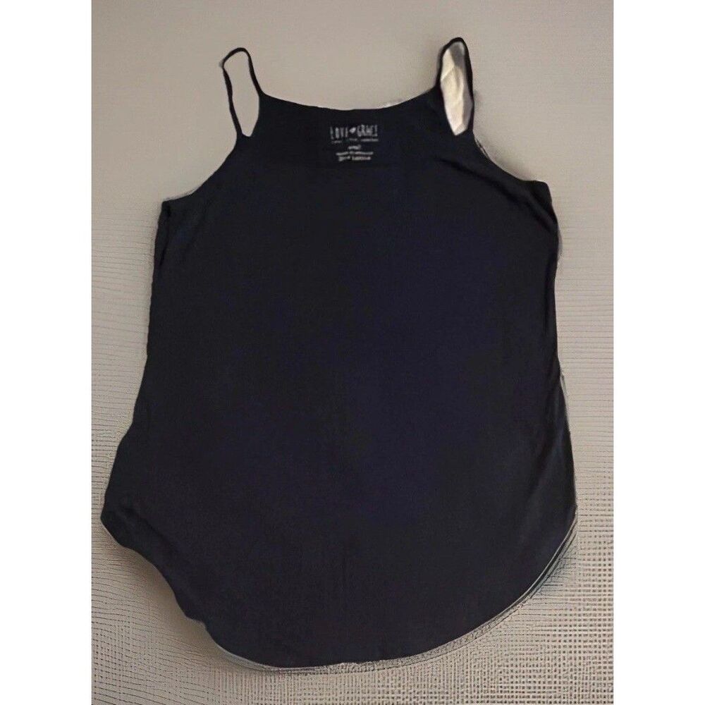 Black Solid Spaghetti Strap Camisole Tank Top Women’s Size S